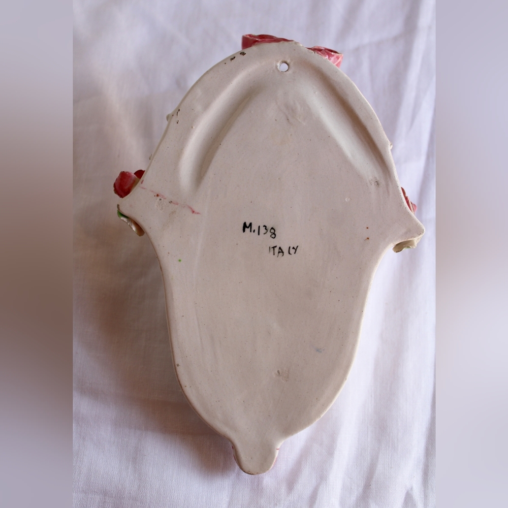 Rare Vintage Italian Handpainted Ceramic Wall Pocket/Vase - Picture 10 of 10